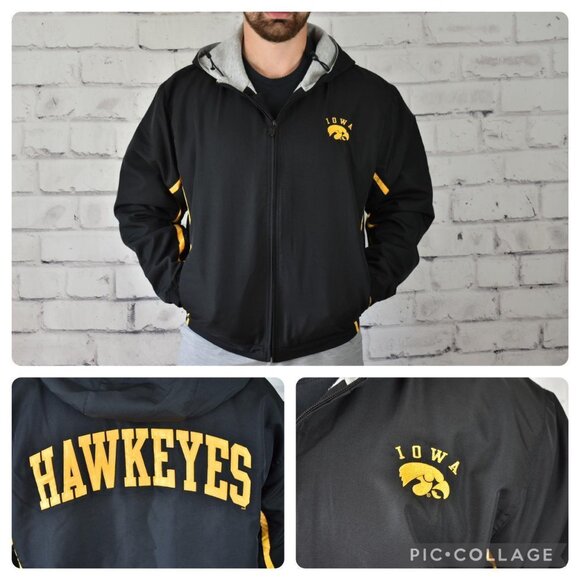 Collegiate Iowa Hawkeyes Lined Midweight Hooded Jacket L - Picture 4 of 4